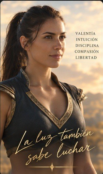 Retrato oficial de Lucía, con coleta castaña y vestuario oscuro y dorado